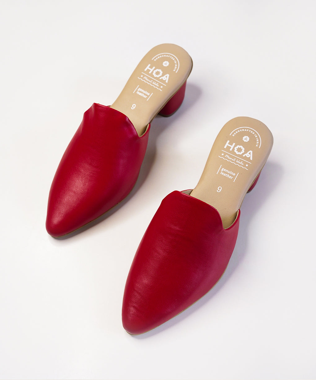 Red-Block Mules Heels