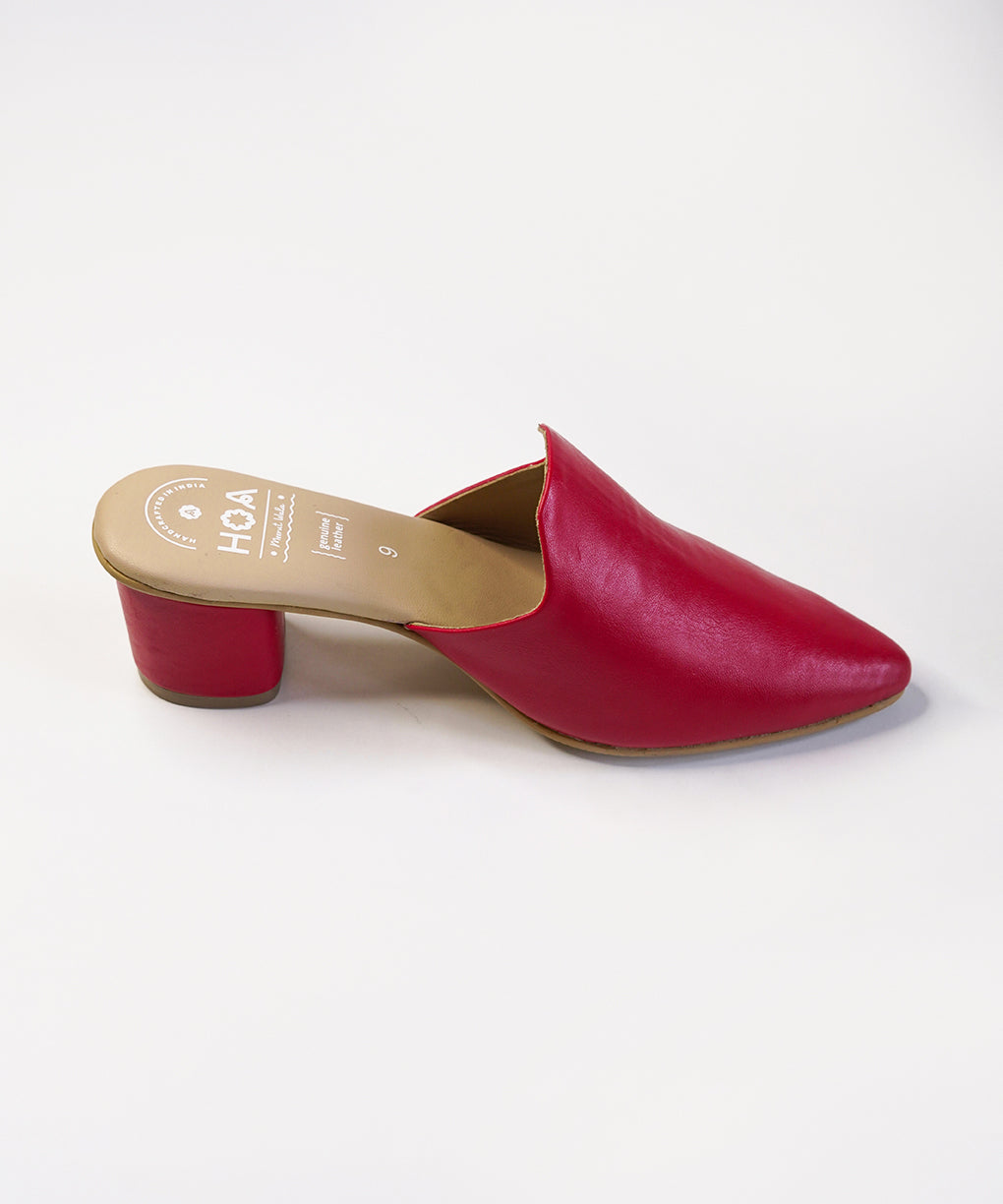 Red-Block Mules Heels