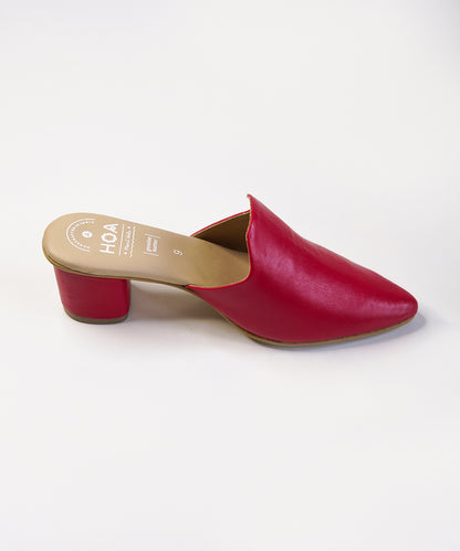 Red-Block Mules Heels