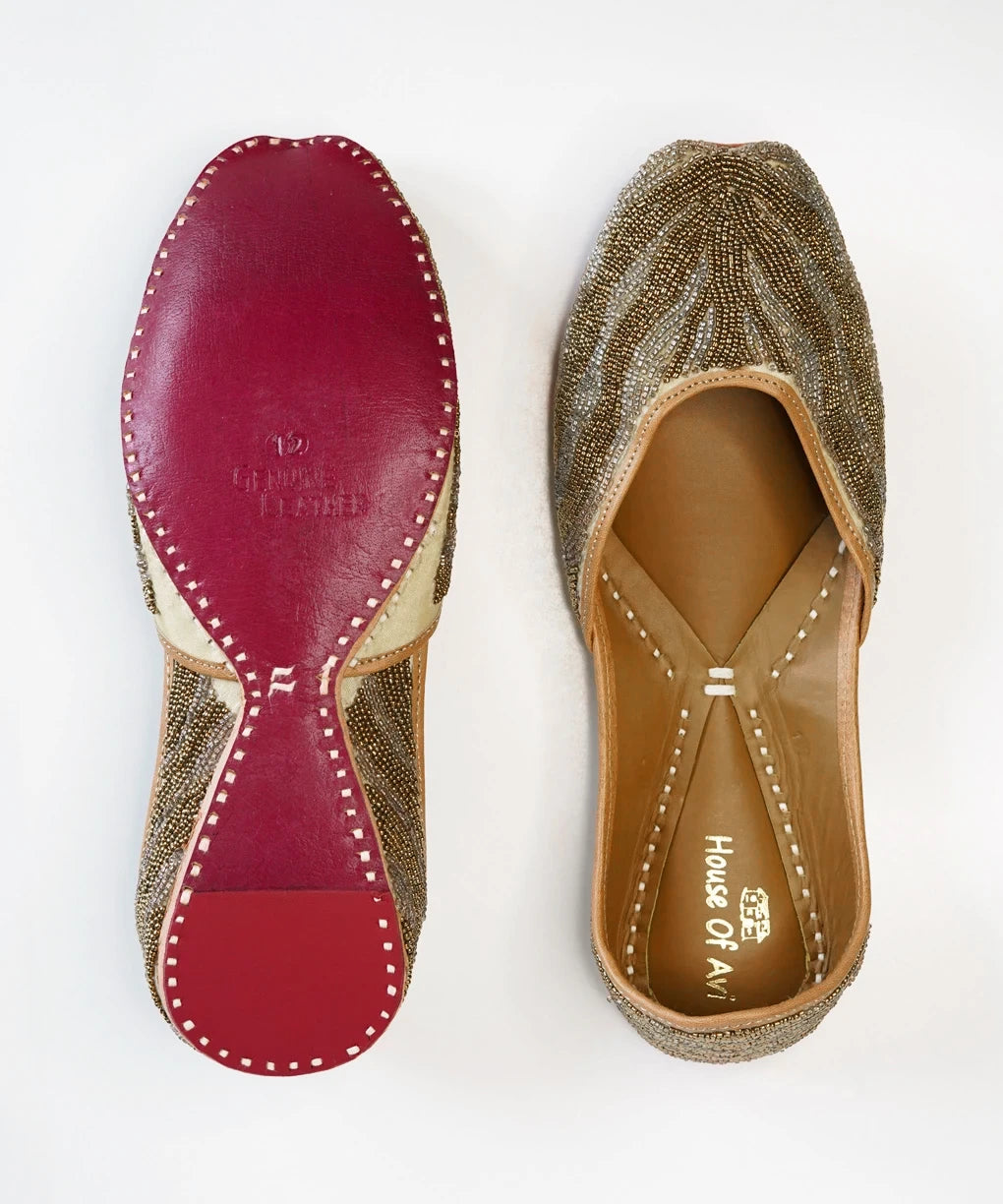 Gold Rush Jutti Genuine Leather Footwear