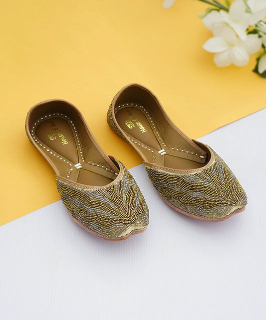 Gold Rush Jutti Genuine Leather Footwear
