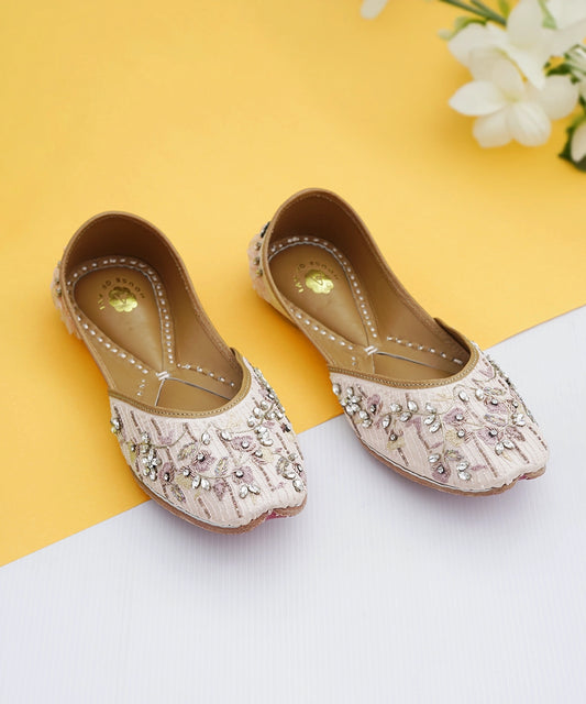 Baby Pink Jutti Genuine Leather Footwear