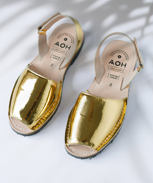 Golden Avircazz Unisex inspired by Avarca Sandals