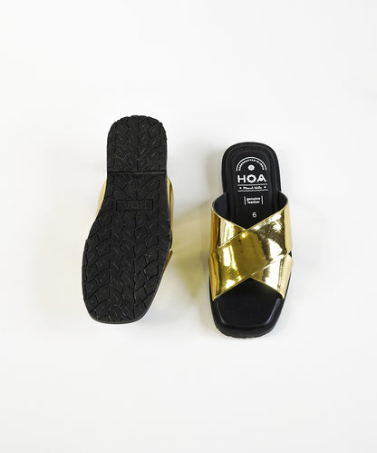 Gold Criss Cross Sandals