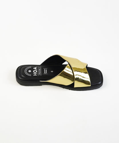 Gold Criss Cross Sandals