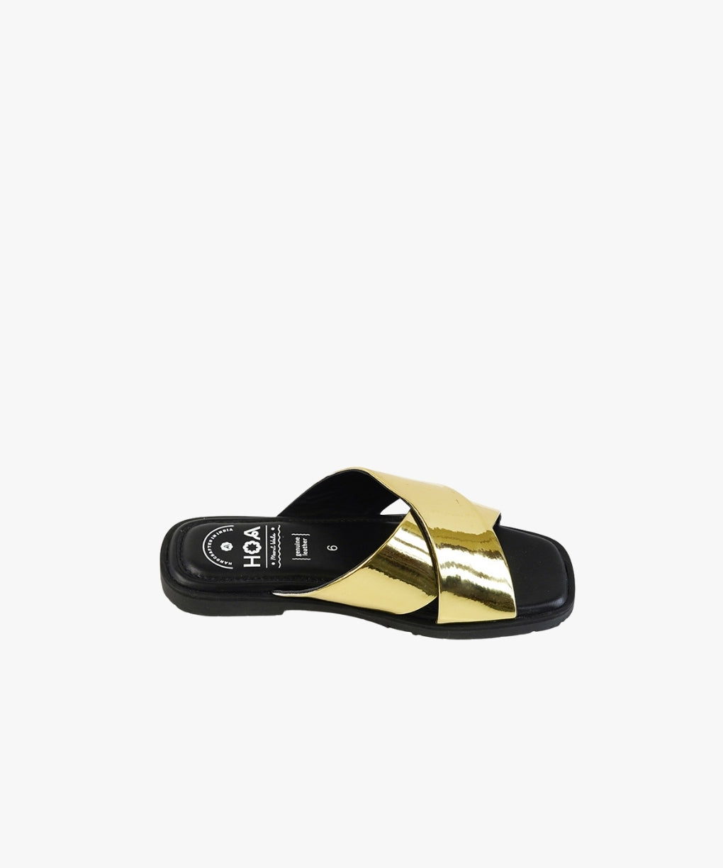 Gold Criss Cross Sandals