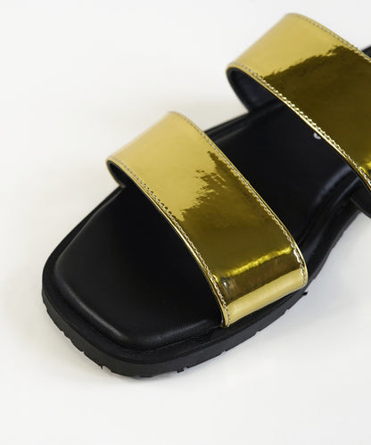 Gold Double Strap Sandals