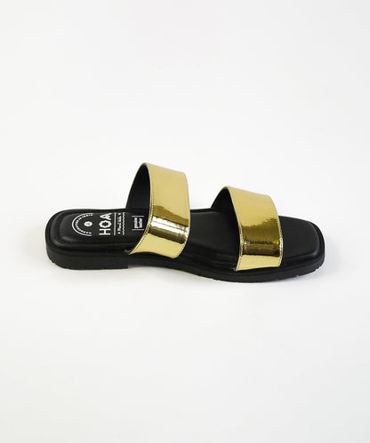 Gold Double Strap Sandals