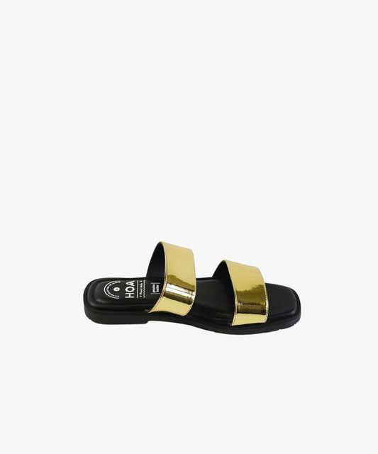 Gold Double Strap Sandals