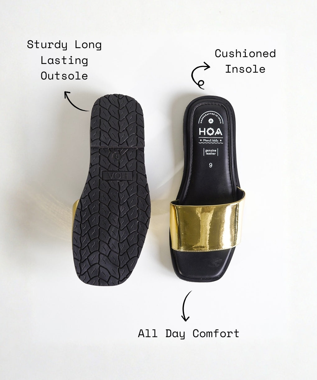 Gold Slip-on Flat Sandals