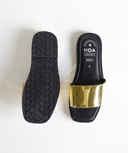 Gold Slip-on Flat Sandals