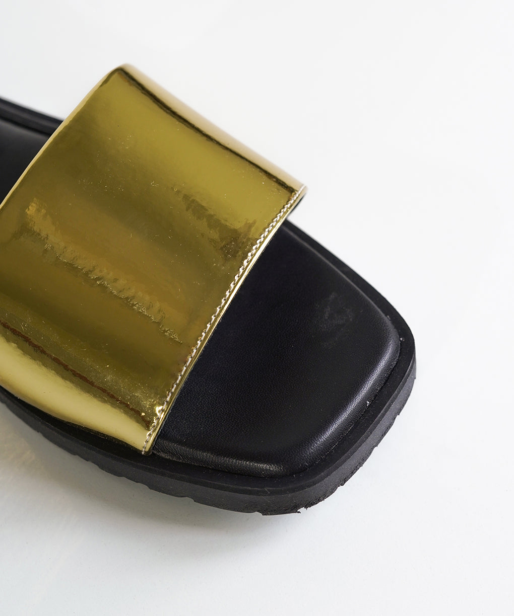 Gold Slip-on Flat Sandals