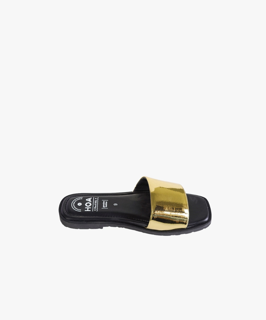 Gold Slip-on Flat Sandals