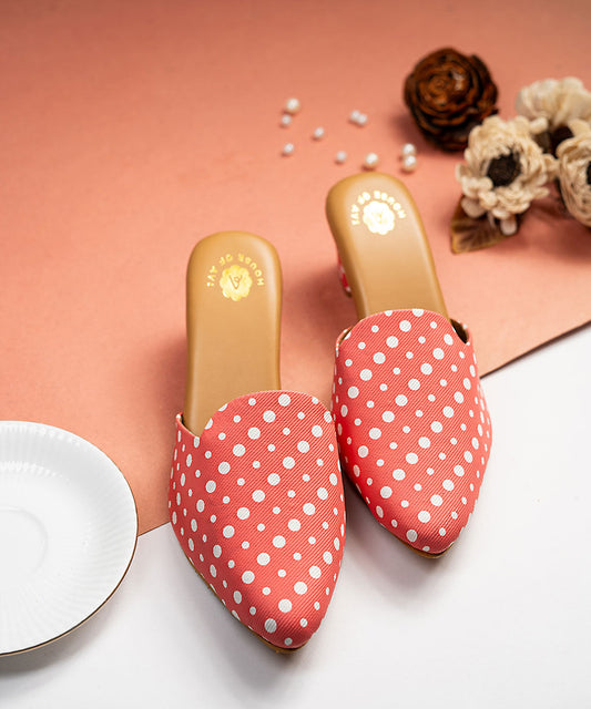 Polka Punch Mules Heels