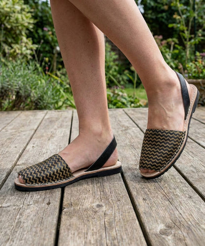 Black N Gold Avircazz Sandals