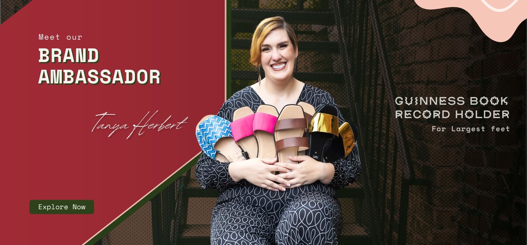 Guinness Book record holder Woman holding multiple pairs of shoes from House of Avi