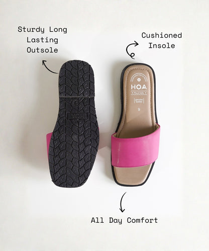 Pink Slip-on Flat Sandals
