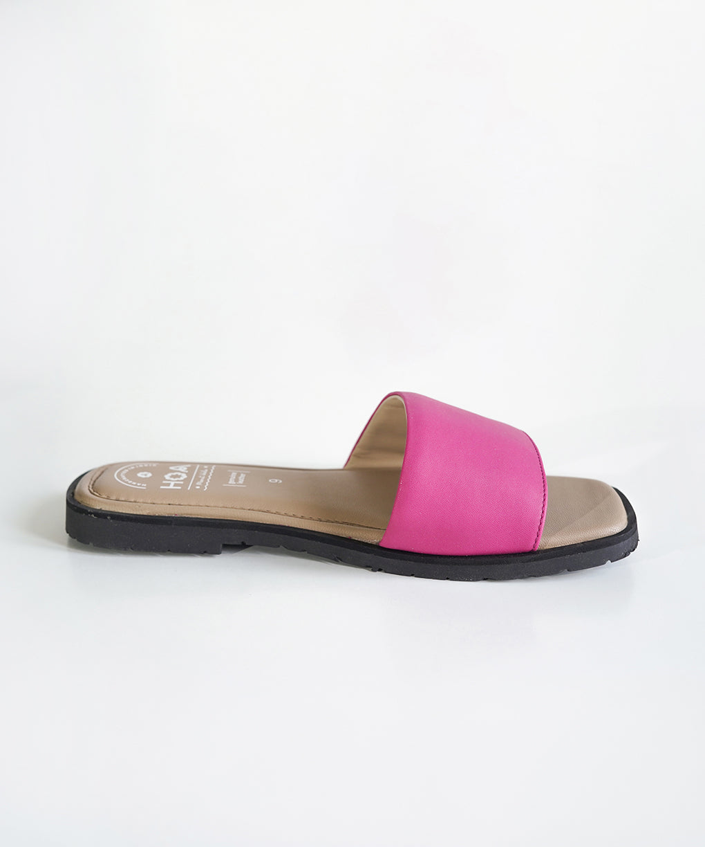 Pink Slip-on Flat Sandals