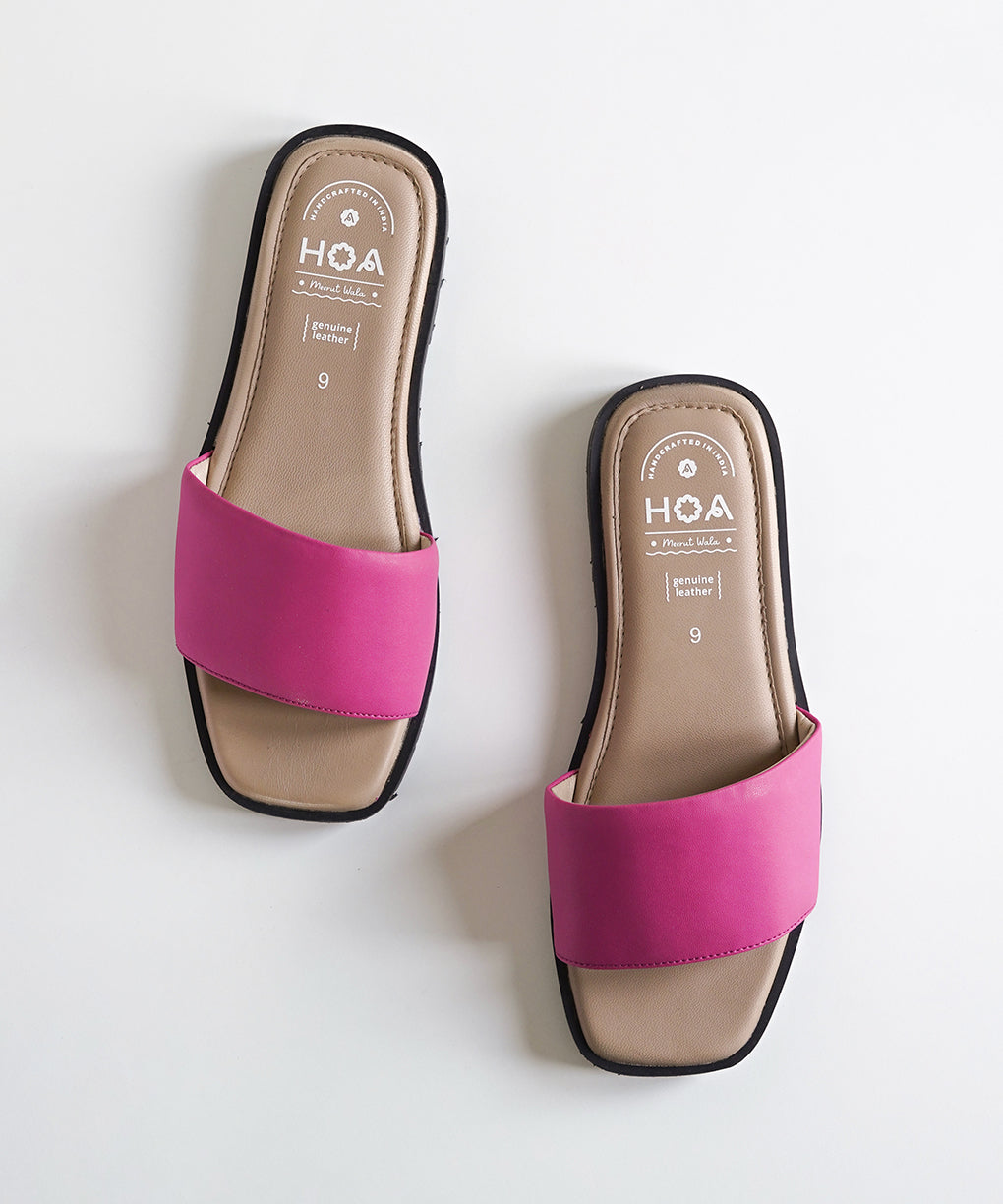 Pink Slip-on Flat Sandals