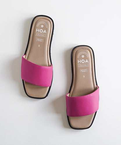 Pink Slip-on Flat Sandals