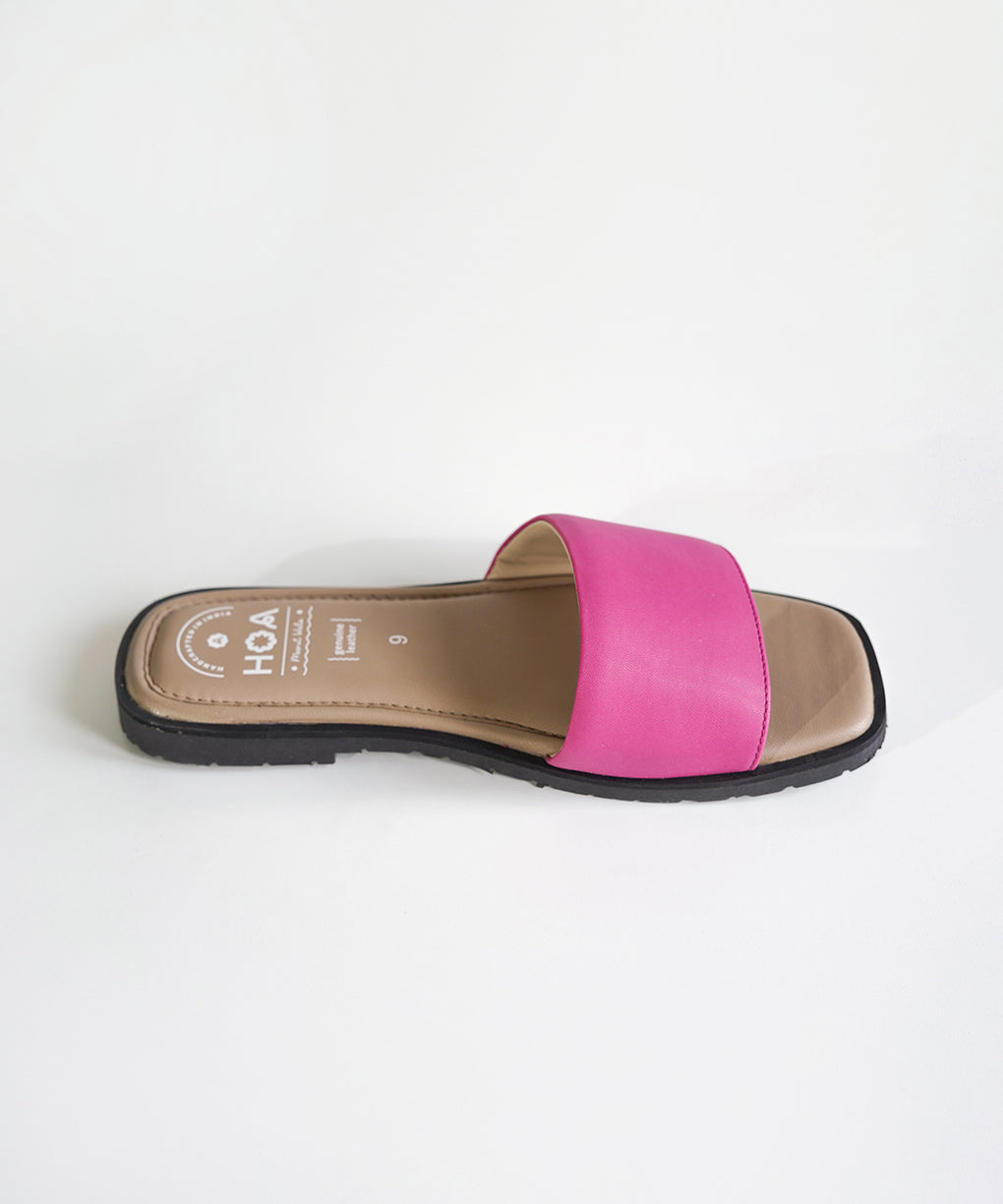 Pink Slip-on Flat Sandals