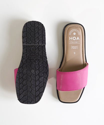 Pink Slip-on Flat Sandals