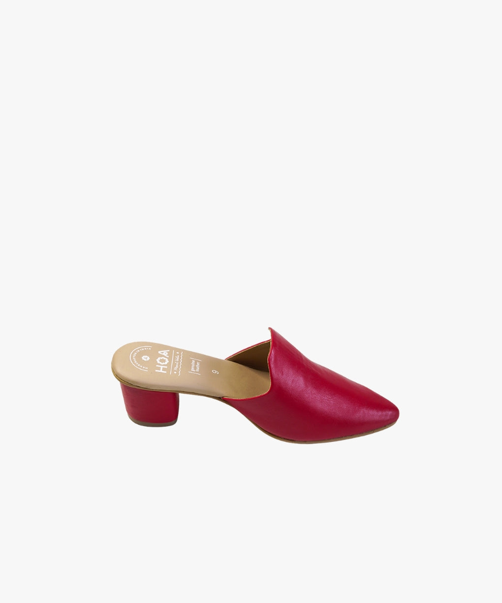 Red-Block Mules Heels